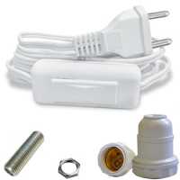 Cabo para abajur branco completo c/ 1,5mt de fio paralelo 2x0,50mm - Cód: 984 - Marca: Nacional Cabo para abajur branco completo c/ 1,5mt de fio paralelo 2x0,50mm - Cód: 984 - Marca: Nacional
