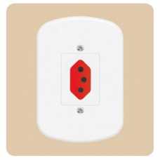 Tomada 2P+T 20A com placa 4x2 padrão Brasileiro - Cód: 672 - Marca: Fame Blanc