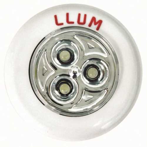 luminária 3 leds push button cor branca incluso 03 pilhas modelo AAA - Cód: 5401 - Marca: Bronzearte