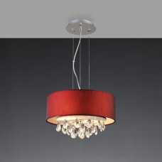 lustre cristal 2xE27 cristal cúpular vermelha modelo rio referência JW6722PDVM - Cód: 5392 - Marca: Bronzearte