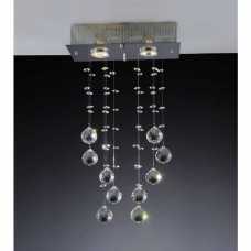 plafon brilhante 2 lâmpadas com bolas em cristal nobre ref. GP0802APF1 - Cód: 6161 - Marca: Bronzearte