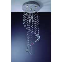 Plafon spiral 5 lâmpadas MR16 com bolas em cristal nobre ref. CS744005PF - Cód: 6213 - Marca: Bronzearte