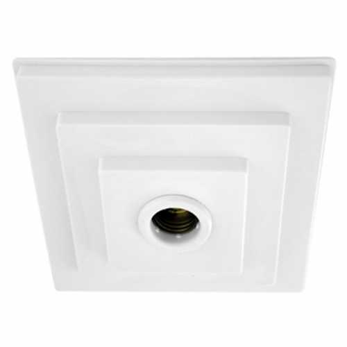 Plafonier PQ PVC branco com soquete E27 em porcelana - Cód: 5552 - Marca: Pavilonis