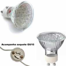 Lâmpada dicróica base GU10 20 leds branca fria 6400k 1,5w/220volts acompanha soquete GU10 - Cód: 6404 - Marca: Ecrom