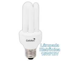 Lâmpada eletrônica 15 watts 12 volts 2602N - Cód: 5844 - Marca: Golden Plus Lâmpada eletrônica 15 watts 12 volts 2602N - Cód: 5844 - Marca: Golden Plus