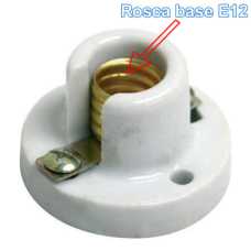Bocal soquete E12 branco em porcelana com base para lâmpada E12 - Cód: 3264 Bocal soquete E12 branco em porcelana com base para lâmpada E12 - Cód: 3264