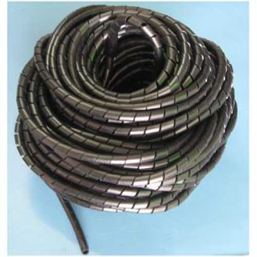 Organizador de cabos e fios elétricos 12mm espiral preto em metro - Cód: 3143 - Marca: elesys