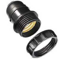 Soquete E27 preto para abajur com arruela - Cód: 2039 - Marca: Decorlux Soquete E27 preto para abajur com arruela - Cód: 2039 - Marca: Decorlux