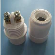 Bocal soquete E14 tubinho pendente branco para lâmpada E-14 - Cód: 2996 - Marca: Decorlux