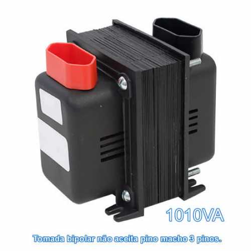 Transformador De Voltagem 1010va Bivolt Tomada Bipolar - Entrada 110v P/ 220v Ou 220v P/ 110 - Cód: 2263 - Marca: Fiolux