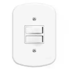 Interruptor 2 teclas paralelas c/ placa 4x2  - Cód: 715 - Marca: Fame