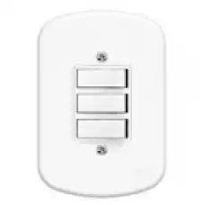 Interruptor 3 teclas paralelas c/ placa 4x2 - Cód: 720 - Marca: Fame