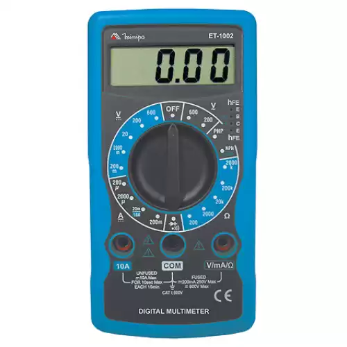 Multímetro digital tensão AC/DC 600V ET-1002 - Cód: 5131 - Marca: Minipa