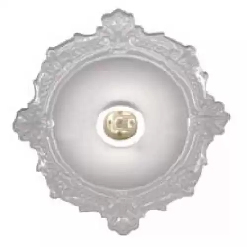 Plafonier BVC PVC branco com soquete E27 em porcelana - Cód: 1804 - Marca: Pavilonis